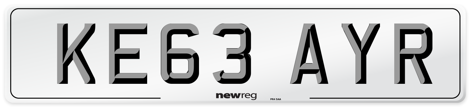 KE63 AYR Number Plate from New Reg